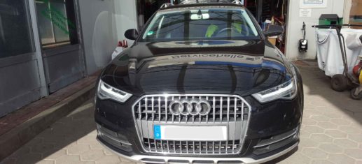 Audi A6 Allroad 4G cirugía estética - reequipamiento sonido activo, nuevo silenciador y codificaciones - vista frontal