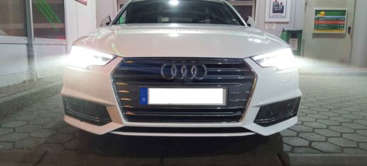 B9 Audi A4 Avant con retrofitting Active Sound e codifica - vista frontale